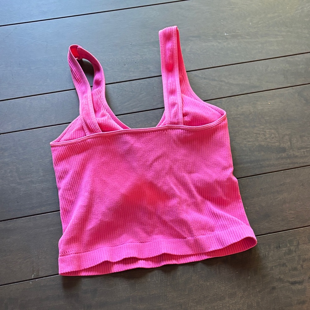 ASOS Revival Vibrant Pink Ribbed Top - Picture 3 of 4
